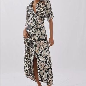 Omika Floral Maxi Shirtdress